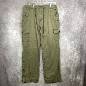 Eddie Bauer Mercer Fit Cargo Pants Womens 10 Green Hiking Gorpcore Outdoors Snap